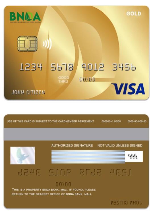 Mali BNDA Bank visa gold card
